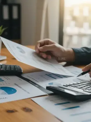Financial planning tools and documents representing smart debt consolidation strategies for 2026.