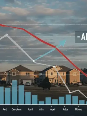 Graph illustrating rising mortgage rates and declining home sales in April 2026
