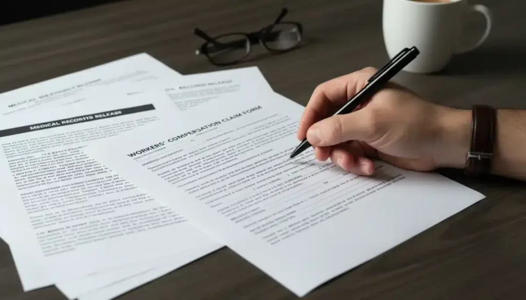 Filling out a Workers' Compensation Benefits claim form