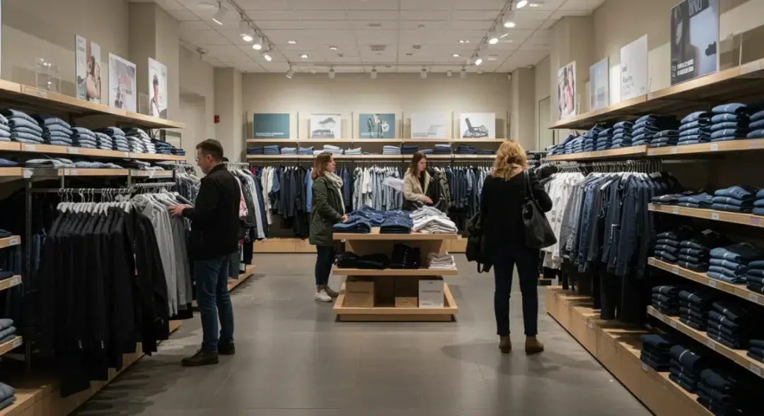 Consumers shopping, reflecting potential changes in apparel availability and brand options in US stores.