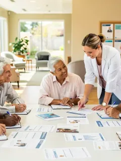 Seniors discussing 2026 Medicare Advantage plans with a healthcare advisor