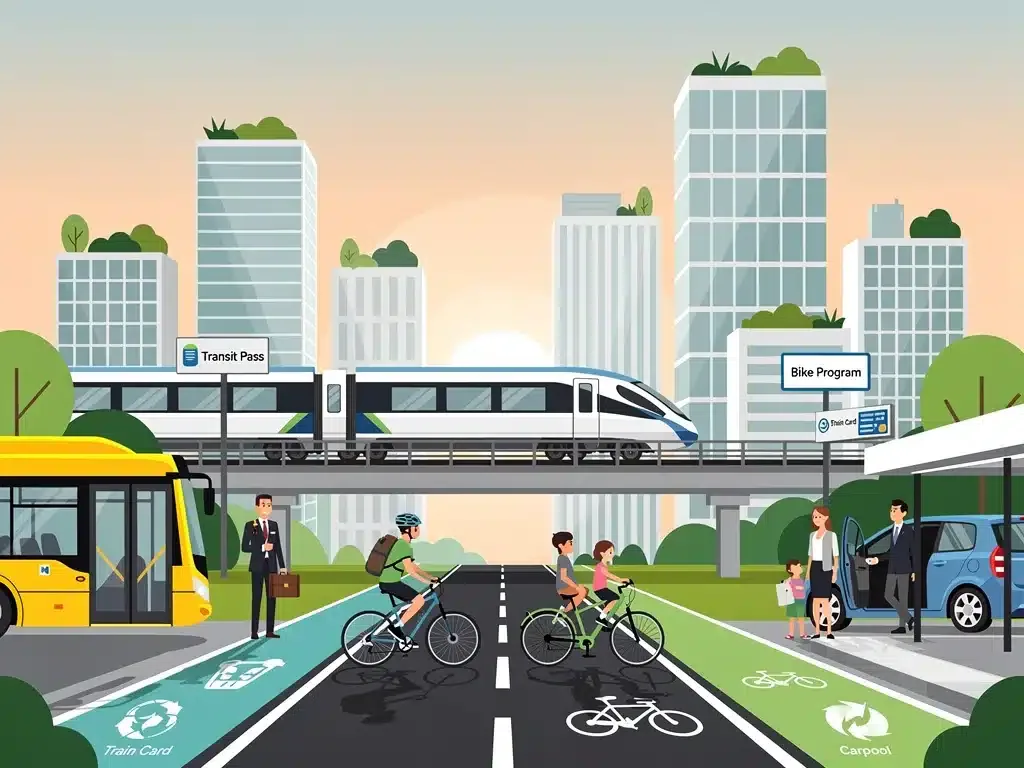 Diverse commuter options benefiting employees in urban settings