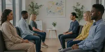 Diverse individuals engaging in therapy, symbolizing New Mental Health Benefits in 2026.