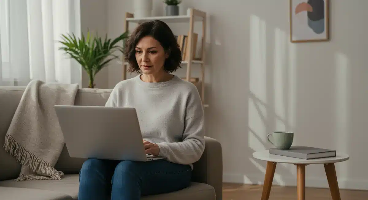 Individual participating in a virtual therapy session, reflecting expanded access.